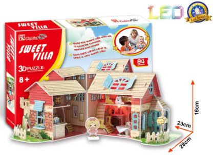 Puzzle 3D Dům sladká víla / led - 84 dílků