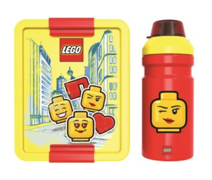 Lego Iconic Classic svačinový set (láhev a box) - červená/mo