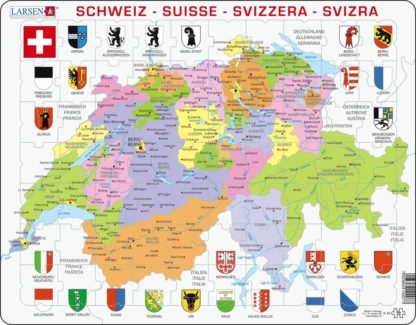 Puzzle Mapa Švýcarska 70 dílků