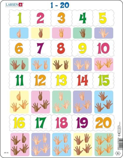 Puzzle Prsty na ruce od 1 - 20 20 dílků