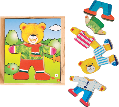 WOODY Puzzle šatní skříň "Medvídek"