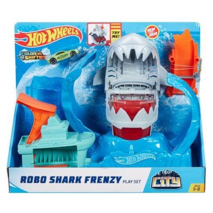 Hot Wheels city color shifters robo žralok útočí