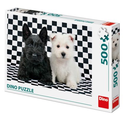 Puzzle 500 dílků: Černobílí psi