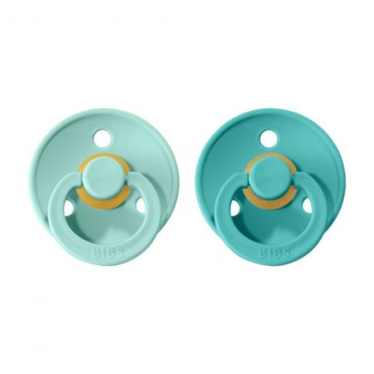 BIBS Colour dudlíky z přírodního kaučuku 2 ks vel. 1 Mint / Turquoise