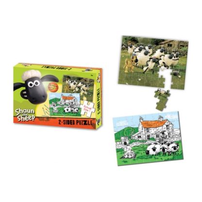 SHAUN THE SHEEP Puzzle oboustranné s pastelkami 50ks